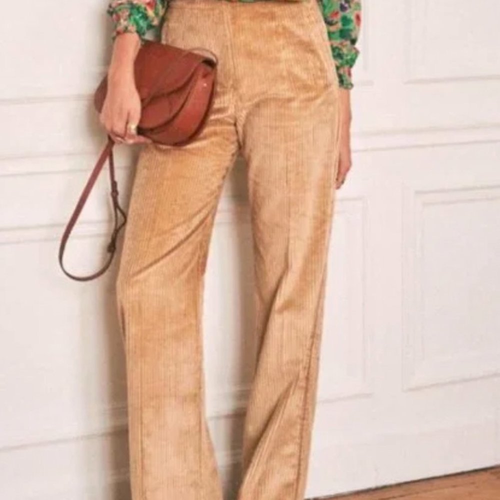 Sezane Martin trousers in Dark Beige, US 4/ Fr 36